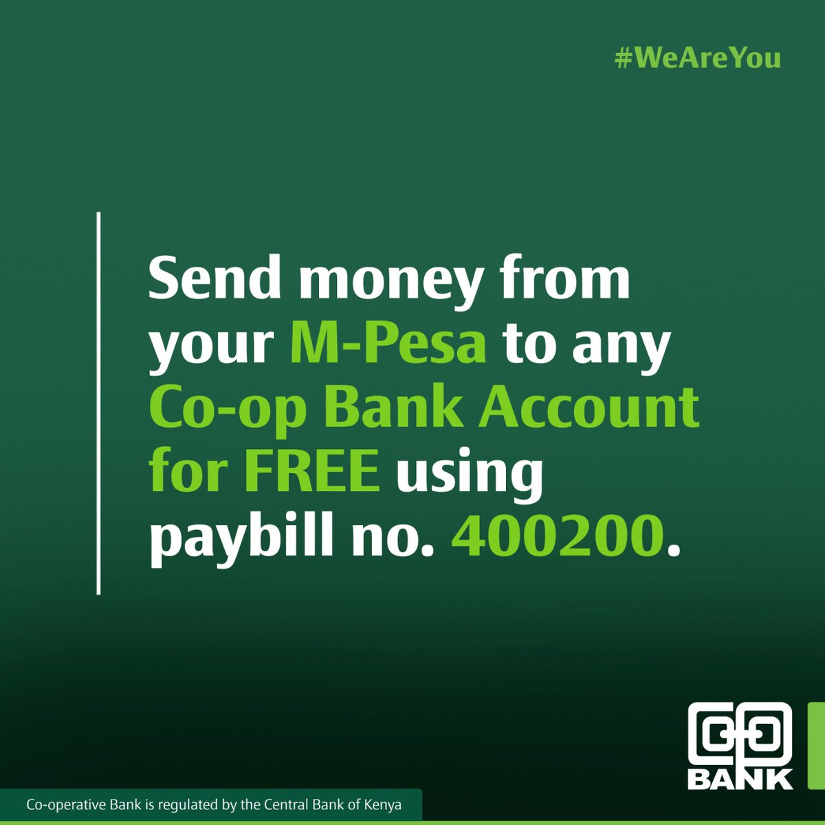 Sending money into a Co-op Bank account via M-Pesa